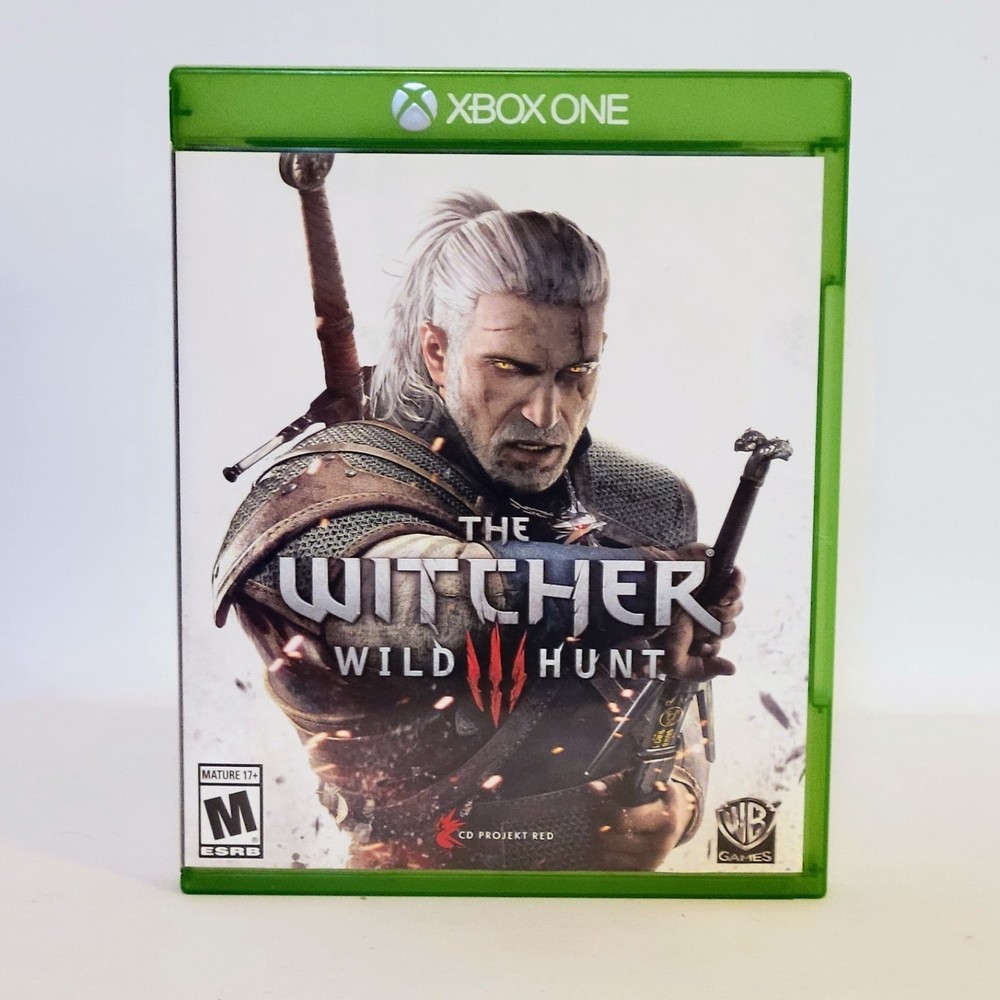The Witcher Wild Hunt Microsoft XBOX One Game (2015). Map & Stickers Preowned.